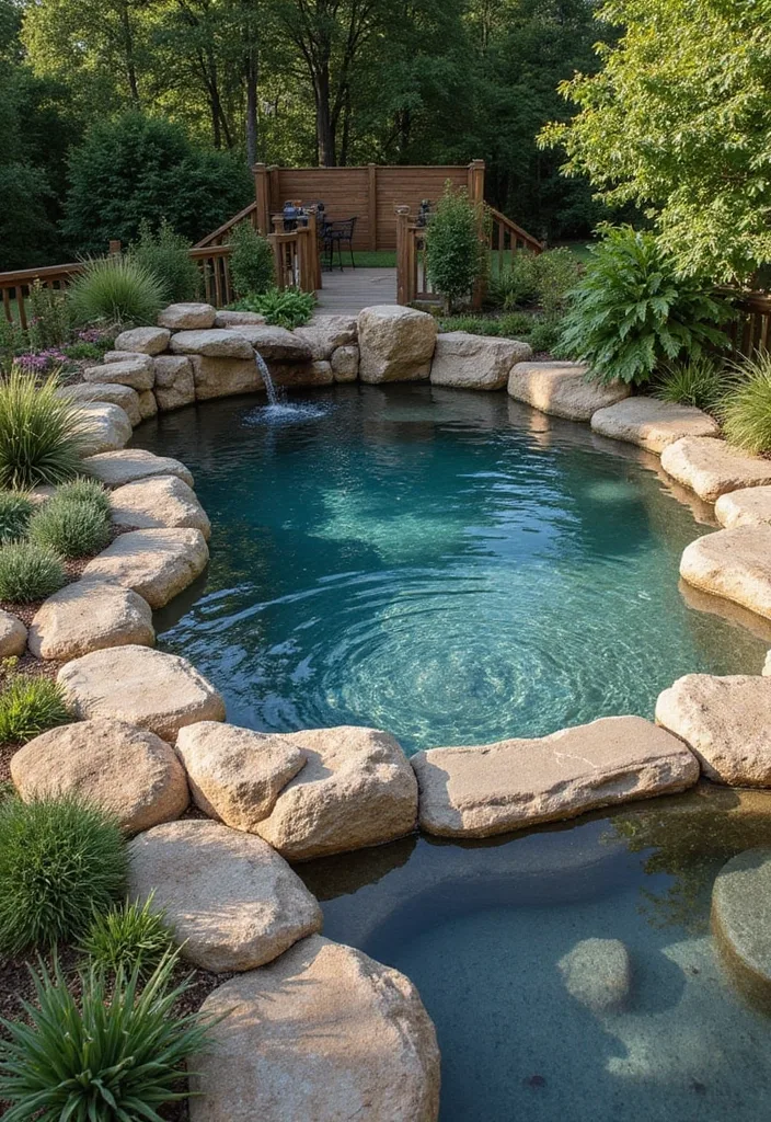 15 Natural Swimming Pool Designs for Backyard Inspiration 9 15 Stunning Natural Swimming Pool Designs That Will Make Your Backyard a Paradise! - 8. The Rustic Stone Pool