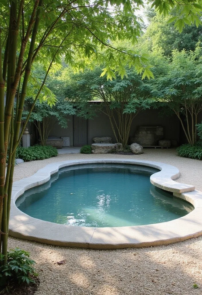 15 Natural Swimming Pool Designs for Backyard Inspiration 7 15 Stunning Natural Swimming Pool Designs That Will Make Your Backyard a Paradise! - 6. The Zen Garden Pool