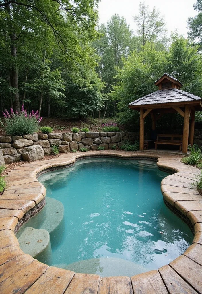 15 Natural Swimming Pool Designs for Backyard Inspiration 6 15 Stunning Natural Swimming Pool Designs That Will Make Your Backyard a Paradise! - 5. The Rustic Charm