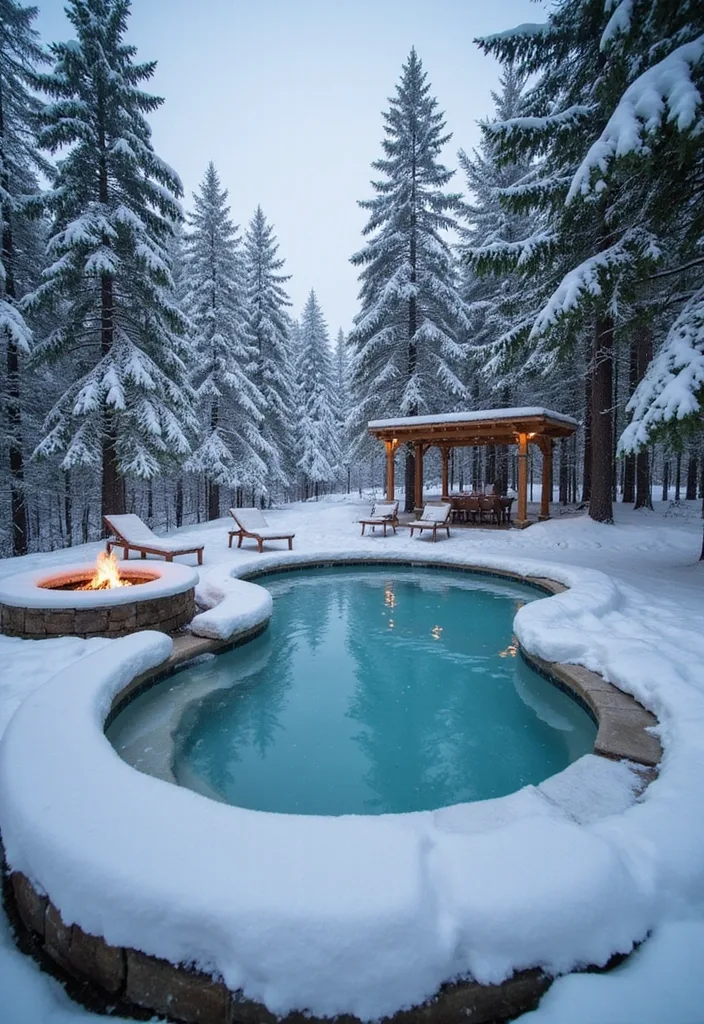 21 Stunning Plunge Pool Ideas for Small Yards 13 21 Stunning Plunge Pools for the Ultimate Relaxation Experience (Wait Until You See #11!) - 12. Winter Wonderland Plunge Pool