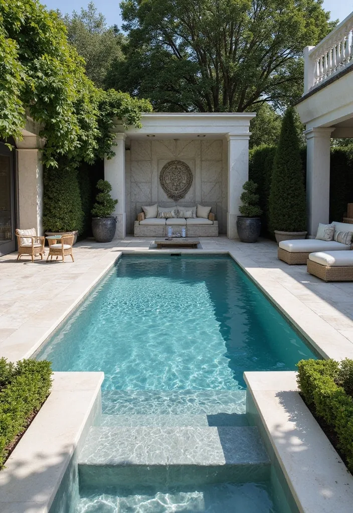 21 Stunning Plunge Pool Ideas for Small Yards 21 21 Stunning Plunge Pools for the Ultimate Relaxation Experience (Wait Until You See #11!) - 20. Elegant Marble Plunge Pool