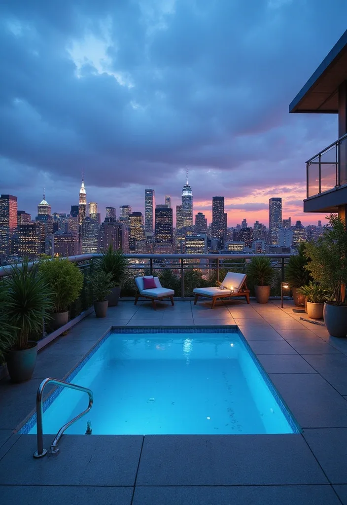 21 Stunning Plunge Pool Ideas for Small Yards 8 21 Stunning Plunge Pools for the Ultimate Relaxation Experience (Wait Until You See #11!) - 7. Urban Oasis Plunge Pool