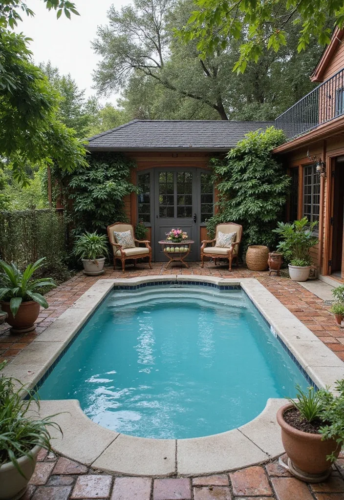 21 Stunning Plunge Pool Ideas for Small Yards 22 21 Stunning Plunge Pools for the Ultimate Relaxation Experience (Wait Until You See #11!) - 21. Vintage Charm Plunge Pool