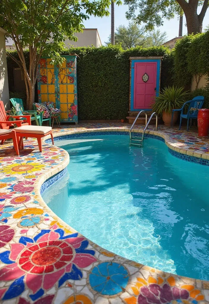 21 Stunning Plunge Pool Ideas for Small Yards 14 21 Stunning Plunge Pools for the Ultimate Relaxation Experience (Wait Until You See #11!) - 13. Colorful Mosaic Plunge Pool