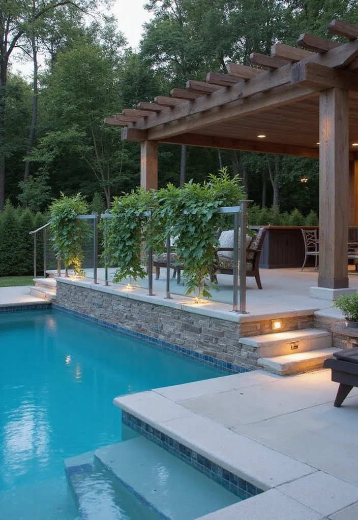 21 Pool Deck Decorating Ideas for a Backyard Refresh 14 21 Stunning Pool Deck Decorating Ideas That Will Make You Want to Dive Right In! - 13. Customized Pool Deck Railing