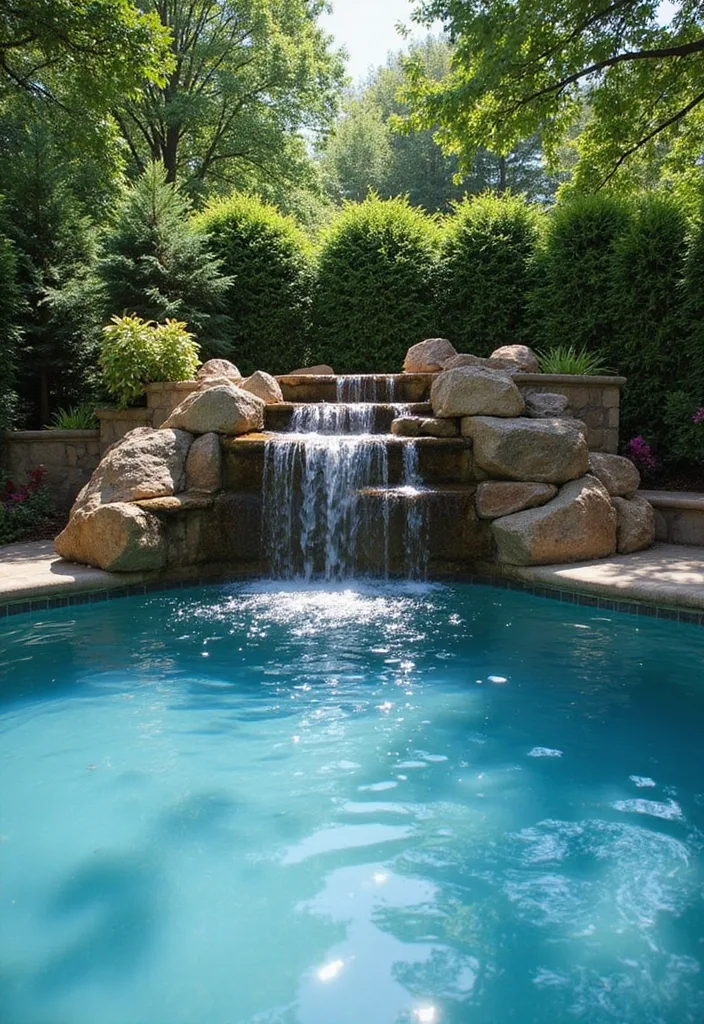 21 Pool Deck Decorating Ideas for a Backyard Refresh 18 21 Stunning Pool Deck Decorating Ideas That Will Make You Want to Dive Right In! - 17. Water Features