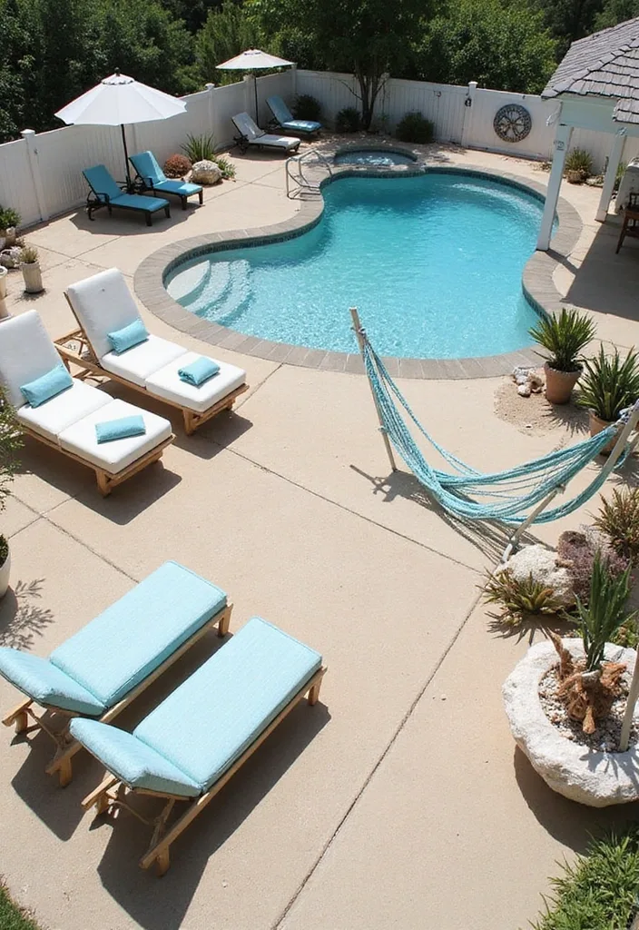 15 Stunning Pool Deck Ideas for a Dream Backyard 12 15 Stunning Pool Deck Ideas That'll Turn Your Backyard into a Dream Oasis! - 11. Coastal Chic Vibes