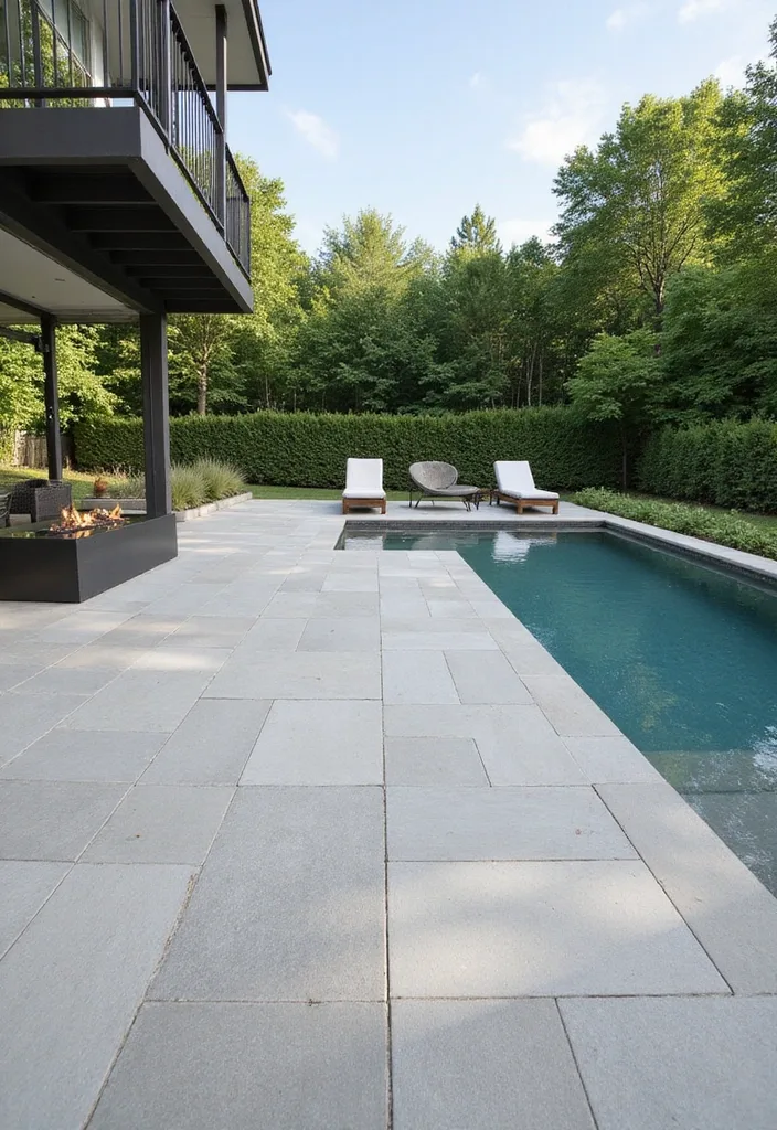 15 Stunning Pool Deck Ideas for a Dream Backyard 3 15 Stunning Pool Deck Ideas That'll Turn Your Backyard into a Dream Oasis! - 2. Sleek Modern Minimalism