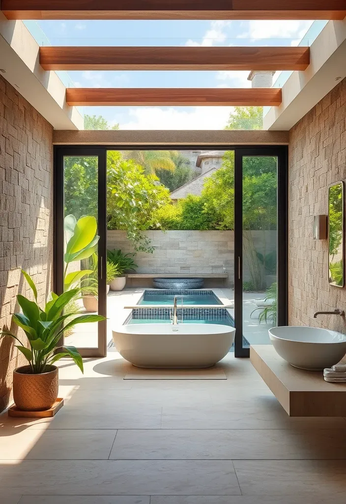 21 Gorgeous Pool House Bathroom Ideas You’ll Want to Dive Into! - 10. Open-Air Design