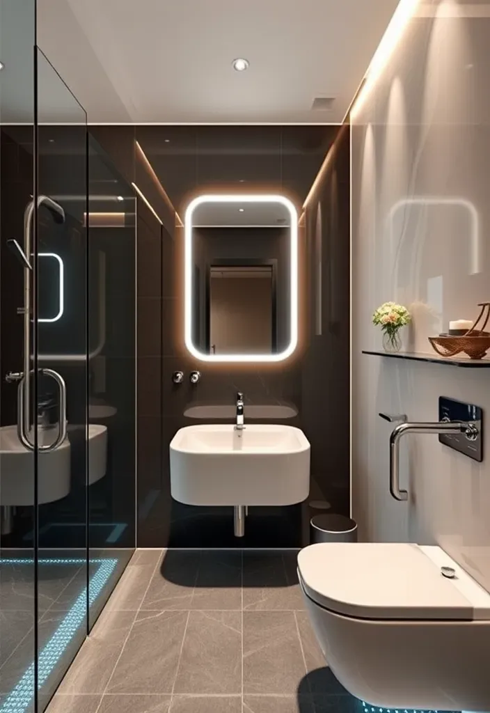 21 Gorgeous Pool House Bathroom Ideas You’ll Want to Dive Into! - 13. Smart Technology Integration