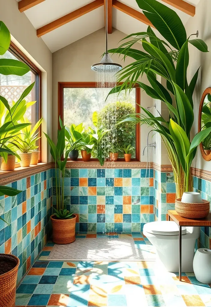 21 Gorgeous Pool House Bathroom Ideas You’ll Want to Dive Into! - 4. Tropical Paradise