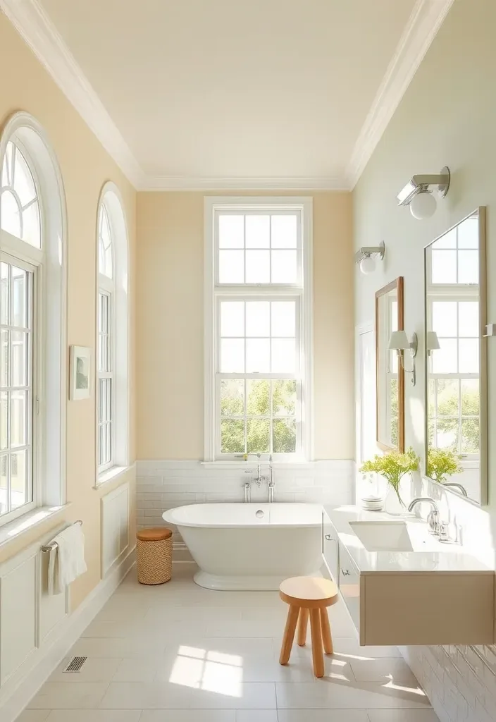 21 Gorgeous Pool House Bathroom Ideas You’ll Want to Dive Into! - 14. Bright and Airy Vibe