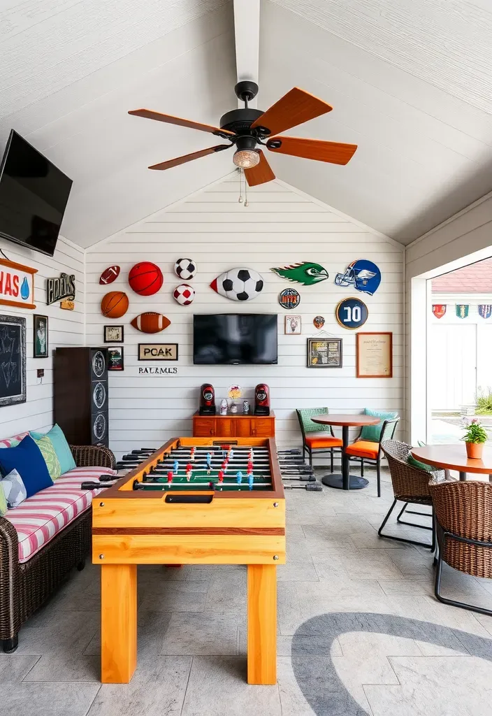 22 Pool House Cabana Ideas That Will Make Your Summer Unforgettable! - 17. Sports Retreat