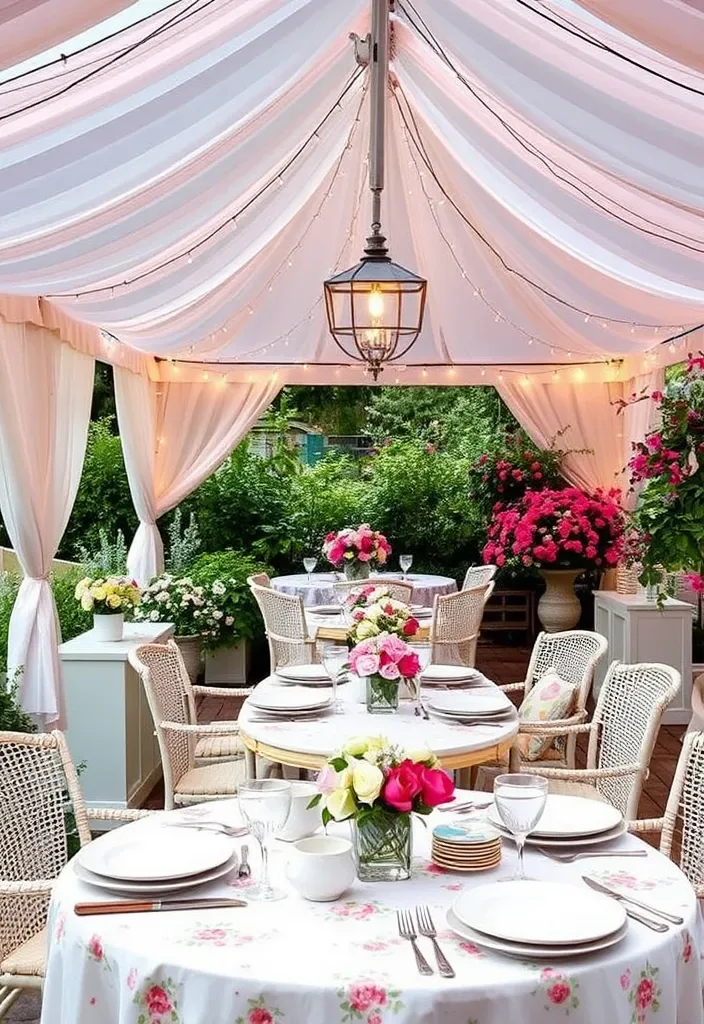 22 Pool House Cabana Ideas That Will Make Your Summer Unforgettable! - 18. Garden Party Haven