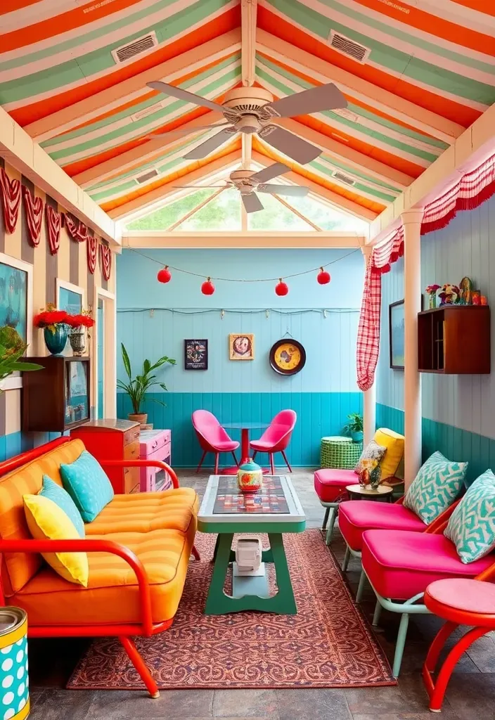 22 Pool House Cabana Ideas That Will Make Your Summer Unforgettable! - 20. Retro Revival