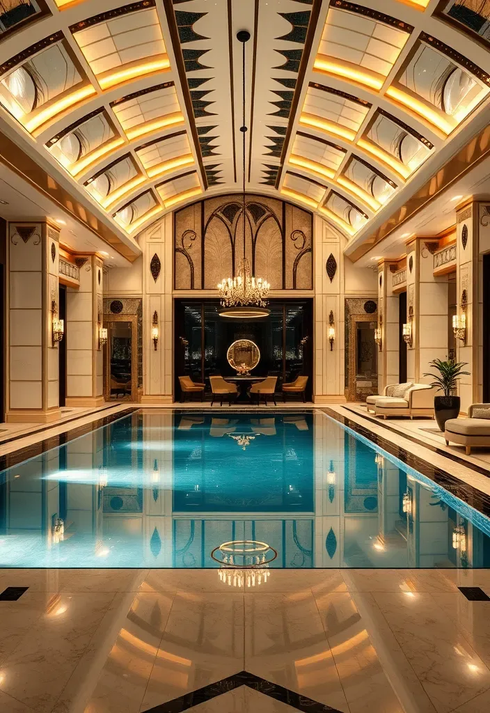 20 Pool House Design Ideas for Backyard Inspiration 14 21 Stunning Pool House Designs That Will Make Your Backyard the Envy of the Neighborhood! - 13. Art Deco Delight