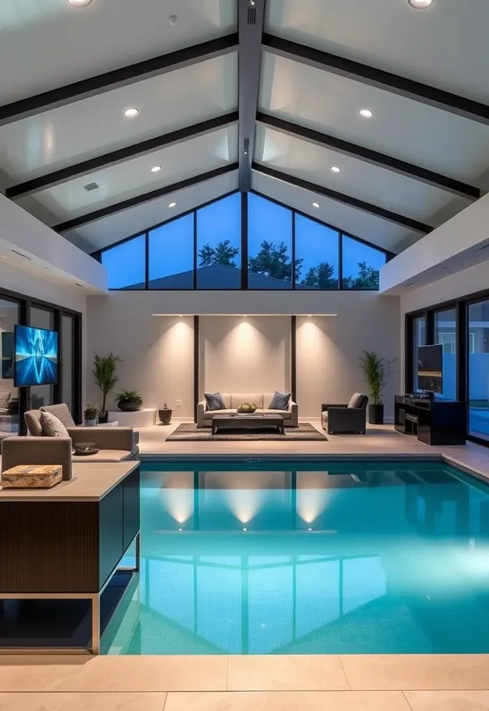 20 Pool House Design Ideas for Backyard Inspiration 9 21 Stunning Pool House Designs That Will Make Your Backyard the Envy of the Neighborhood! - 8. Smart Home Pool House