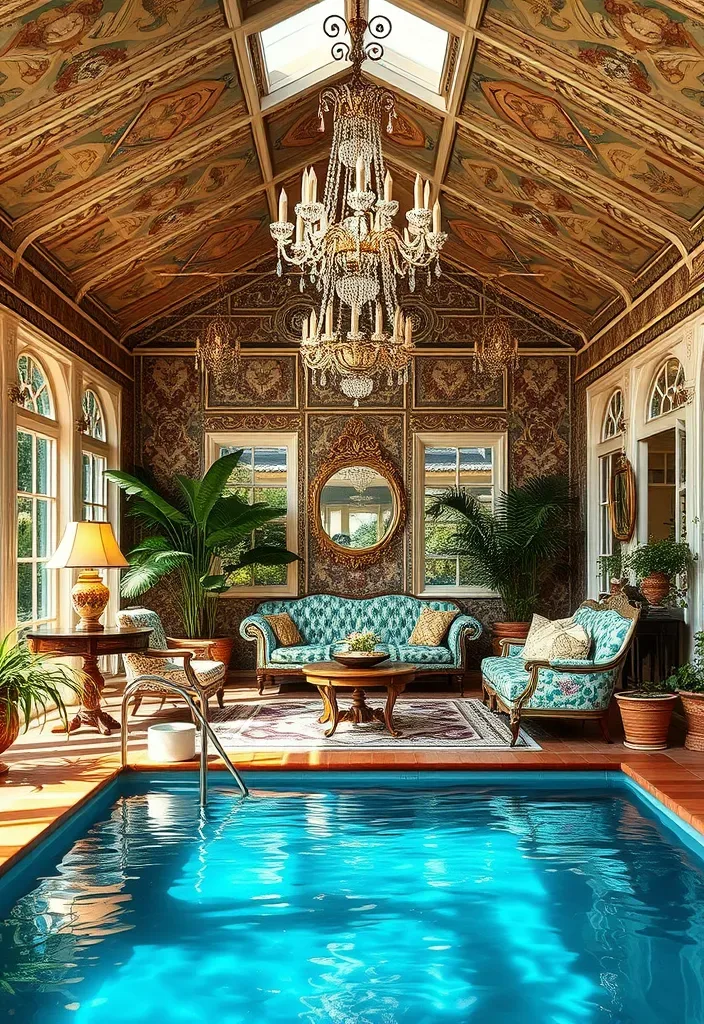 20 Pool House Design Ideas for Backyard Inspiration 10 21 Stunning Pool House Designs That Will Make Your Backyard the Envy of the Neighborhood! - 9. Vintage Glamour