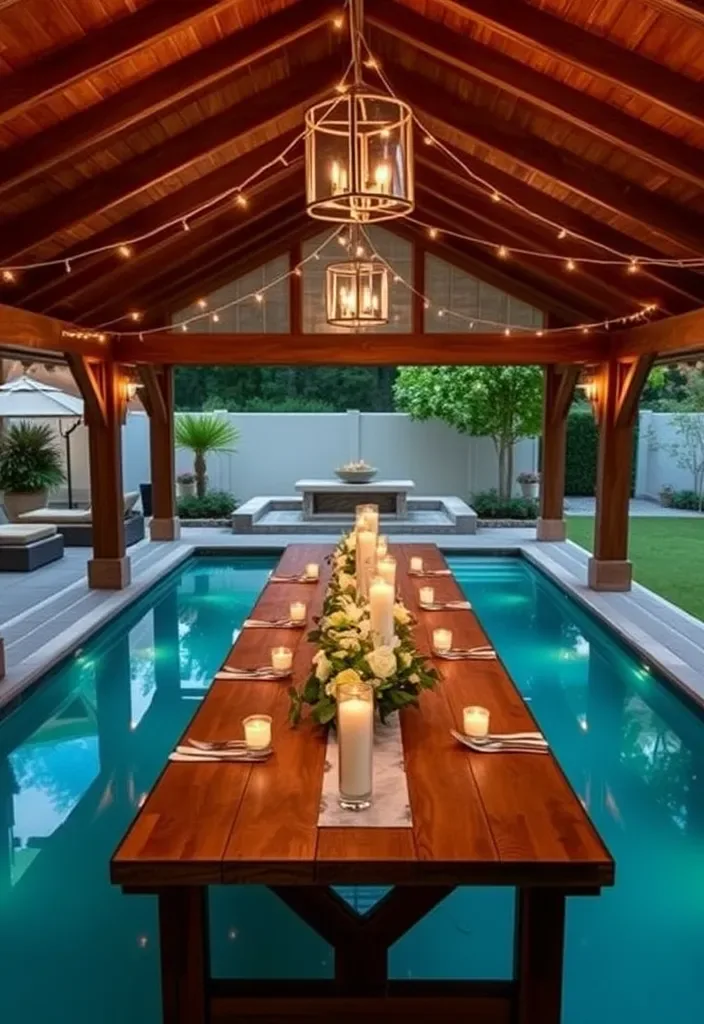 22 Pool House Ideas That Will Turn Your Backyard into a Luxurious Retreat (Wait Until You See #10!) - 5. Elegant Outdoor Dining