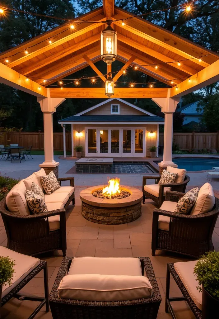 22 Pool House Ideas That Will Turn Your Backyard into a Luxurious Retreat (Wait Until You See #10!) - 15. Cozy Fire Pit Area