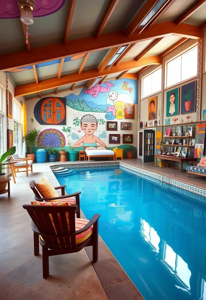 22 Pool House Ideas That Will Turn Your Backyard into a Luxurious Retreat (Wait Until You See #10!) - 12. Artistic Flair