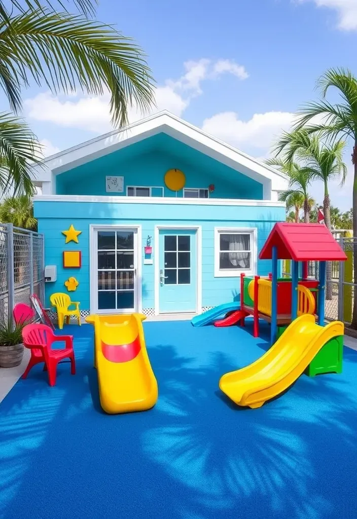 22 Pool House Ideas That Will Turn Your Backyard into a Luxurious Retreat (Wait Until You See #10!) - 19. Colorful Outdoor Play Area