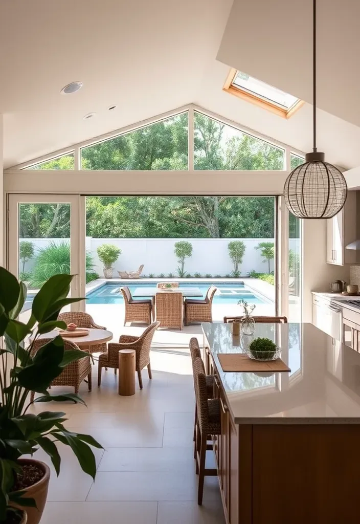 15 Pool House Kitchen Design Ideas for Entertaining 14 22 Stunning Pool House Kitchen Designs That'll Make You Want to Dive Right In! - 13. Seamless Indoor-Outdoor Flow