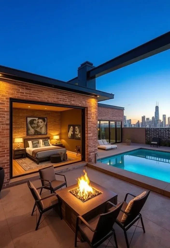 15 Pool House with Bedroom Ideas for a Weekend Retreat 7 22 Stunning Pool House Designs with Bedrooms That'll Make You Want to Dive Right In! - 6. Industrial Chic