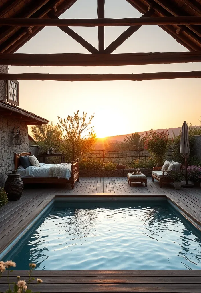15 Pool House with Bedroom Ideas for a Weekend Retreat 3 22 Stunning Pool House Designs with Bedrooms That'll Make You Want to Dive Right In! - 2. Rustic Charm