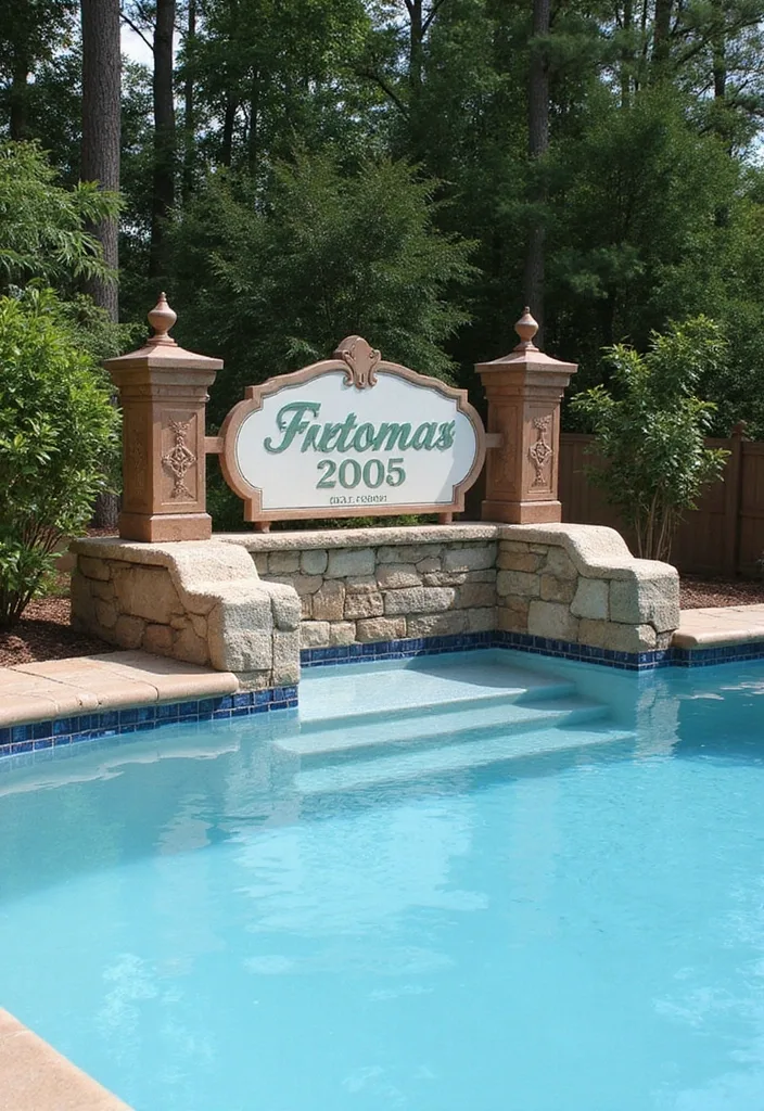 21 Stunning Inground Pools That'll Turn Your Backyard into a Summer Paradise! - 21. Personalized Pool Signs