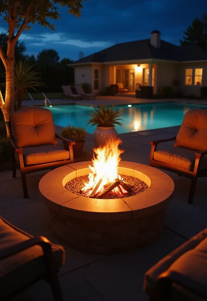 21 Stunning Inground Pools That'll Turn Your Backyard into a Summer Paradise! - 13. Poolside Fire Pits