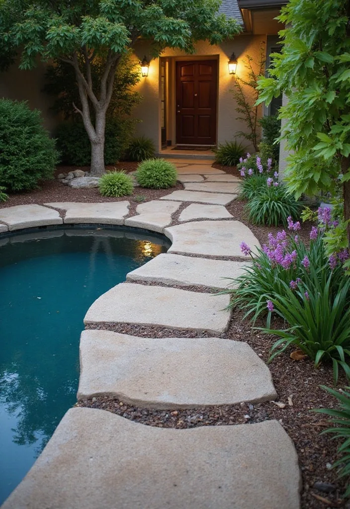 20 Creative Landscaping Ideas for a Small Backyard with a Pool 6 20 Creative Landscaping Ideas for Small Backyards with Pools (Prepare to Be Inspired!) - 5. Pathways to Connect Key Areas