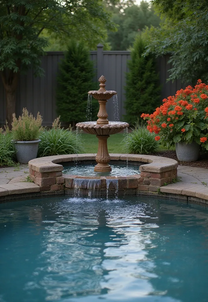 20 Creative Landscaping Ideas for a Small Backyard with a Pool 8 20 Creative Landscaping Ideas for Small Backyards with Pools (Prepare to Be Inspired!) - 7. Water Features for Added Serenity
