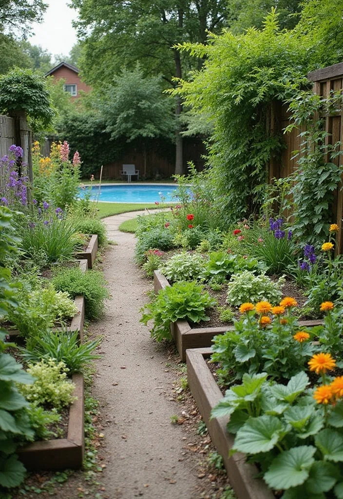 20 Creative Landscaping Ideas for a Small Backyard with a Pool 9 20 Creative Landscaping Ideas for Small Backyards with Pools (Prepare to Be Inspired!) - 8. Incorporate Edible Landscaping