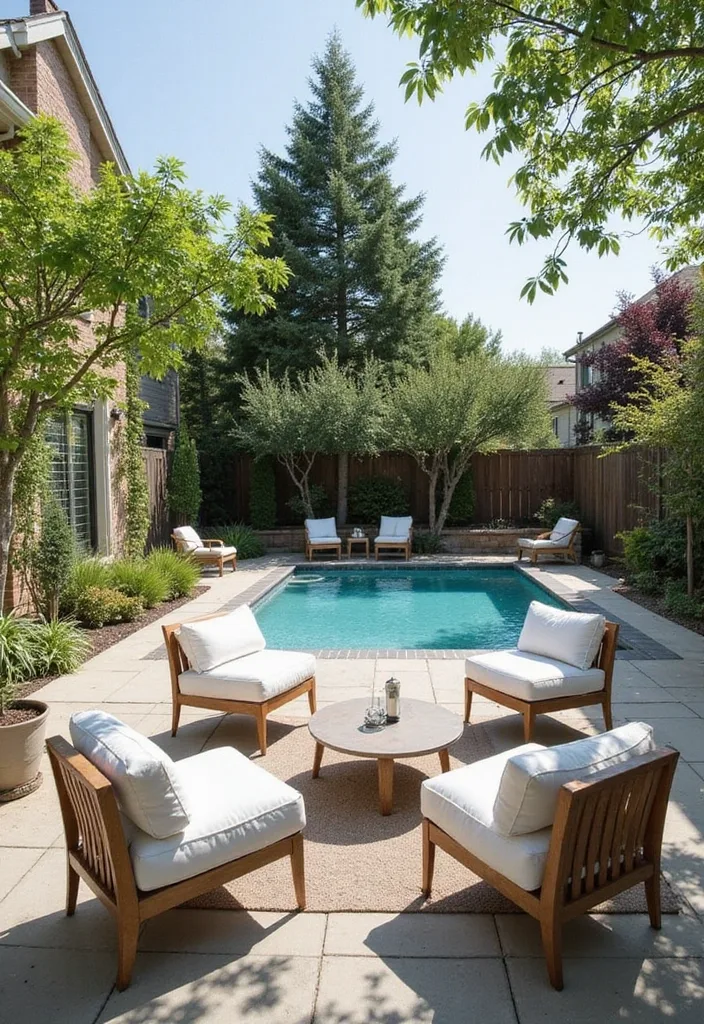 20 Creative Landscaping Ideas for a Small Backyard with a Pool 14 20 Creative Landscaping Ideas for Small Backyards with Pools (Prepare to Be Inspired!) - 13. Modular Furniture for Flexibility