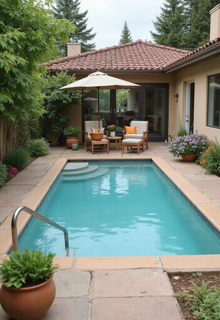 20 Creative Landscaping Ideas for a Small Backyard with a Pool 15 20 Creative Landscaping Ideas for Small Backyards with Pools (Prepare to Be Inspired!) - 14. Color Coordination for Cohesive Design