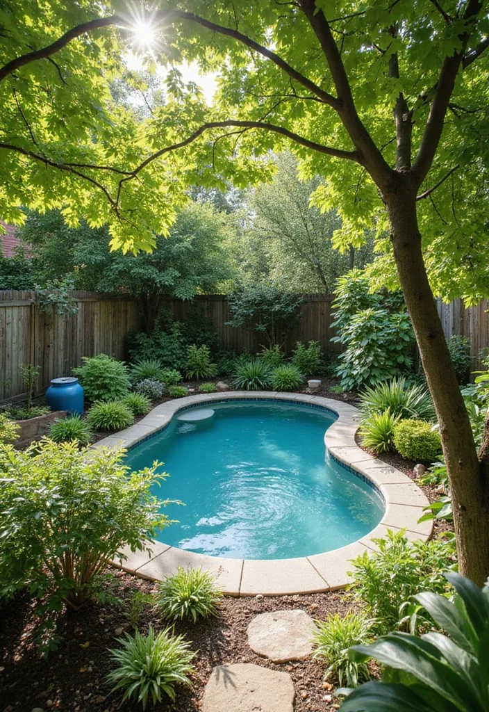 20 Creative Landscaping Ideas for a Small Backyard with a Pool 16 20 Creative Landscaping Ideas for Small Backyards with Pools (Prepare to Be Inspired!) - 15. Sustainable Practices in Landscaping
