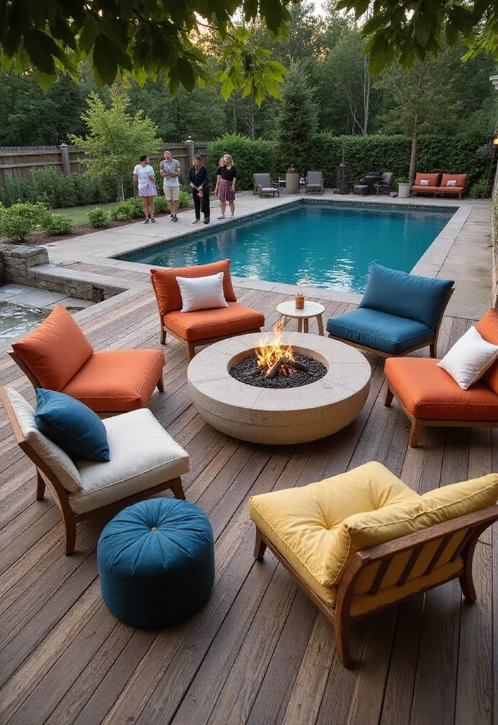 15 Creative Wooden Pool Deck Decorating Ideas for Summer 4 15 Creative Ways to Decorate Your Wooden Pool Deck for Summer Parties (Your Friends Will Love #8!) - 3. Cozy Seating Areas