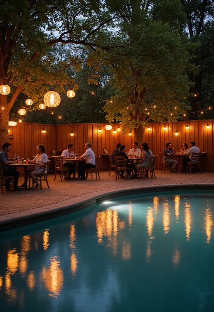 15 Creative Wooden Pool Deck Decorating Ideas for Summer 9 15 Creative Ways to Decorate Your Wooden Pool Deck for Summer Parties (Your Friends Will Love #8!) - 8. Decorative Lanterns for Atmosphere