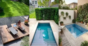 small backyard pool ideas on a budget featured image collage